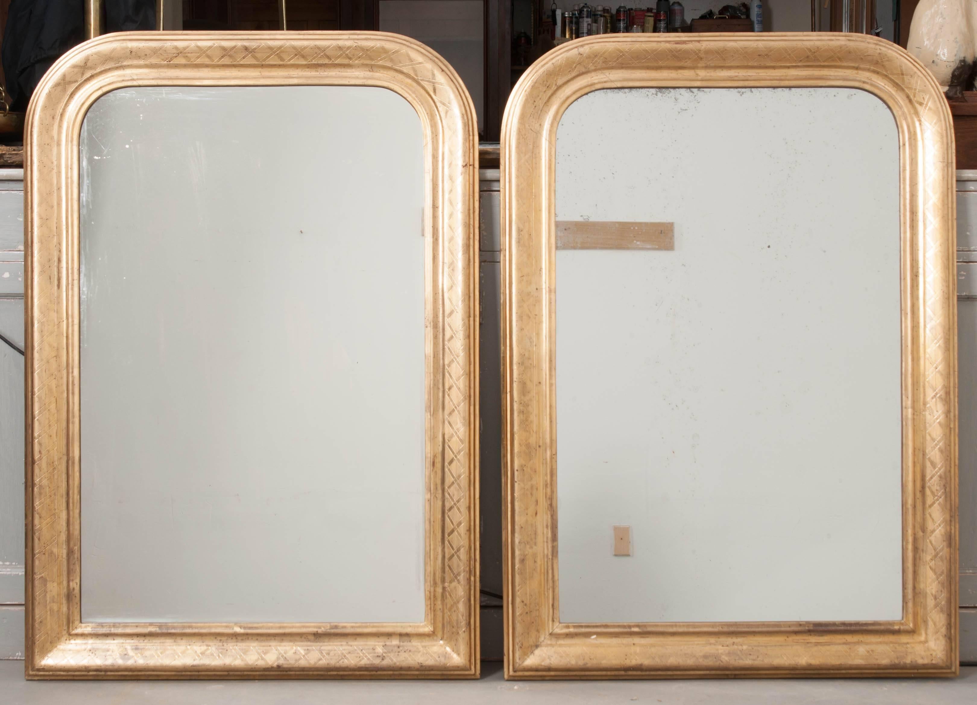 Pair of French 19th Century Gold Gilt Louis Philippe Mirrors 4