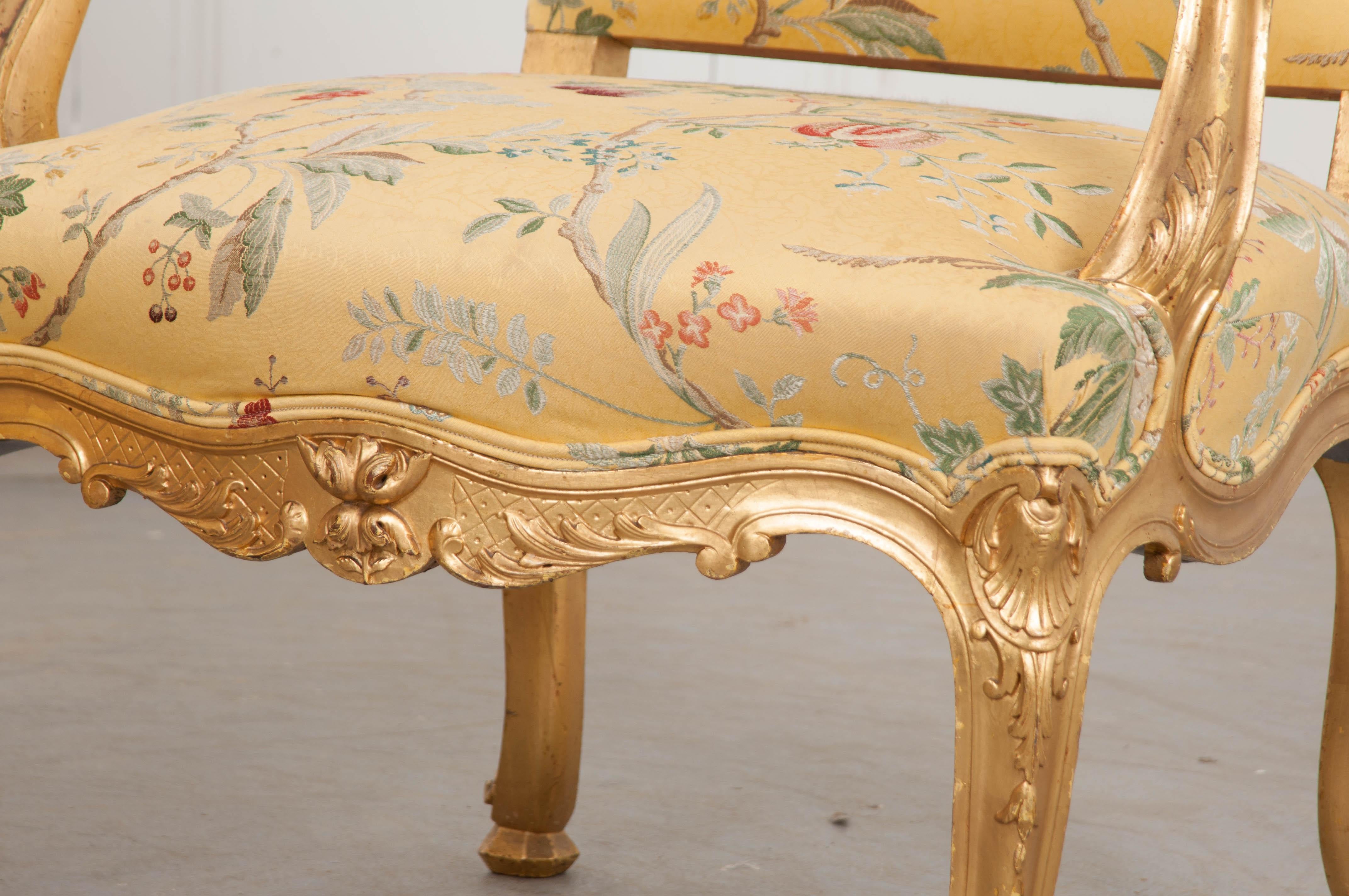 Pair of French 19th Century Gold Gilt Louis XV Armchairs In Good Condition In Baton Rouge, LA