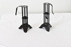 Pair of French 19th Century Iron Candle Stables