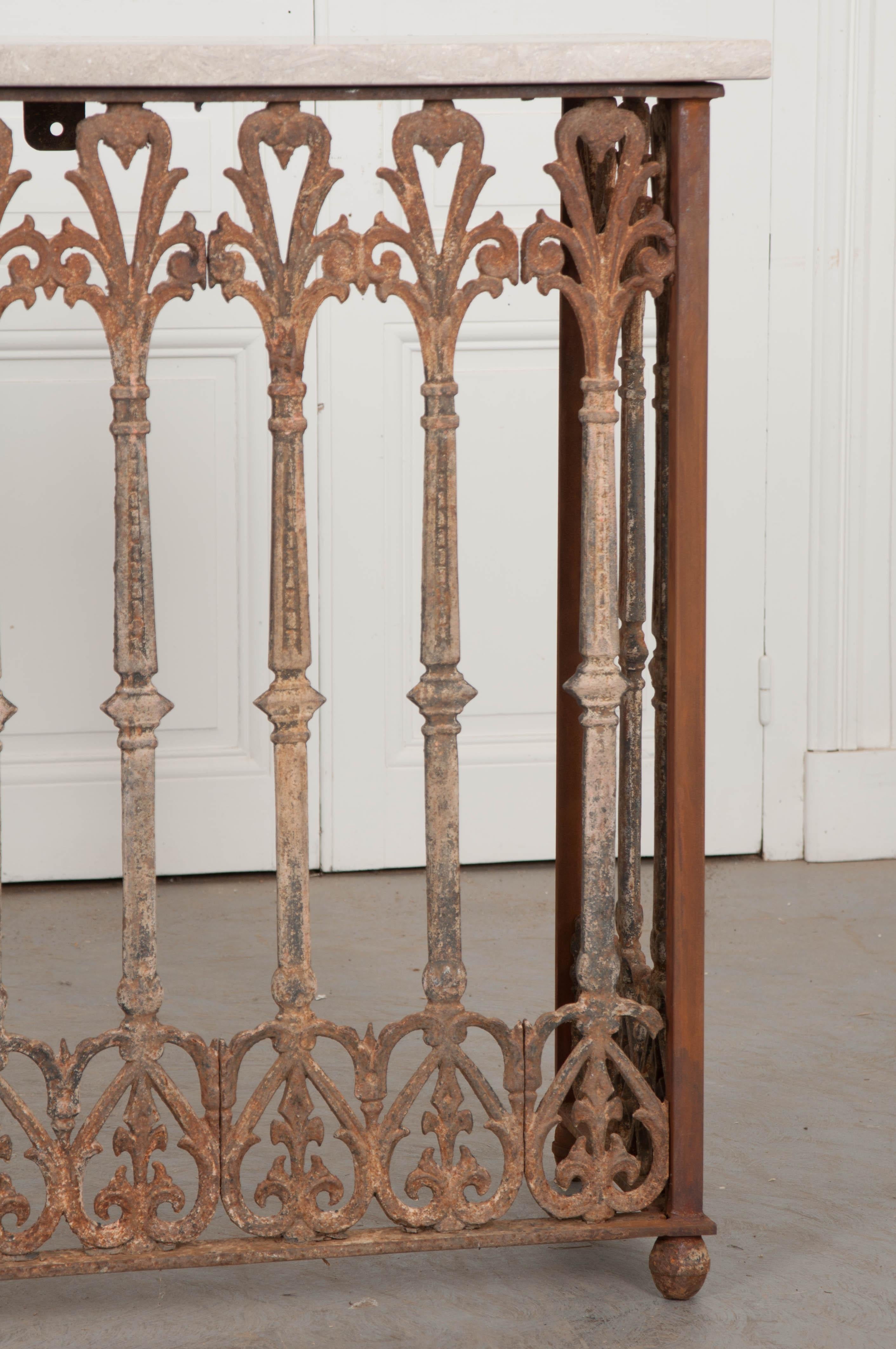 Pair of French 19th Century Iron Consoles 4