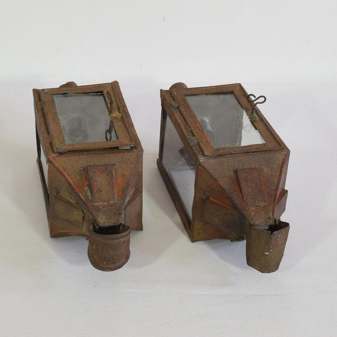 Pair of French 19th Century Iron Procession Lanterns 16