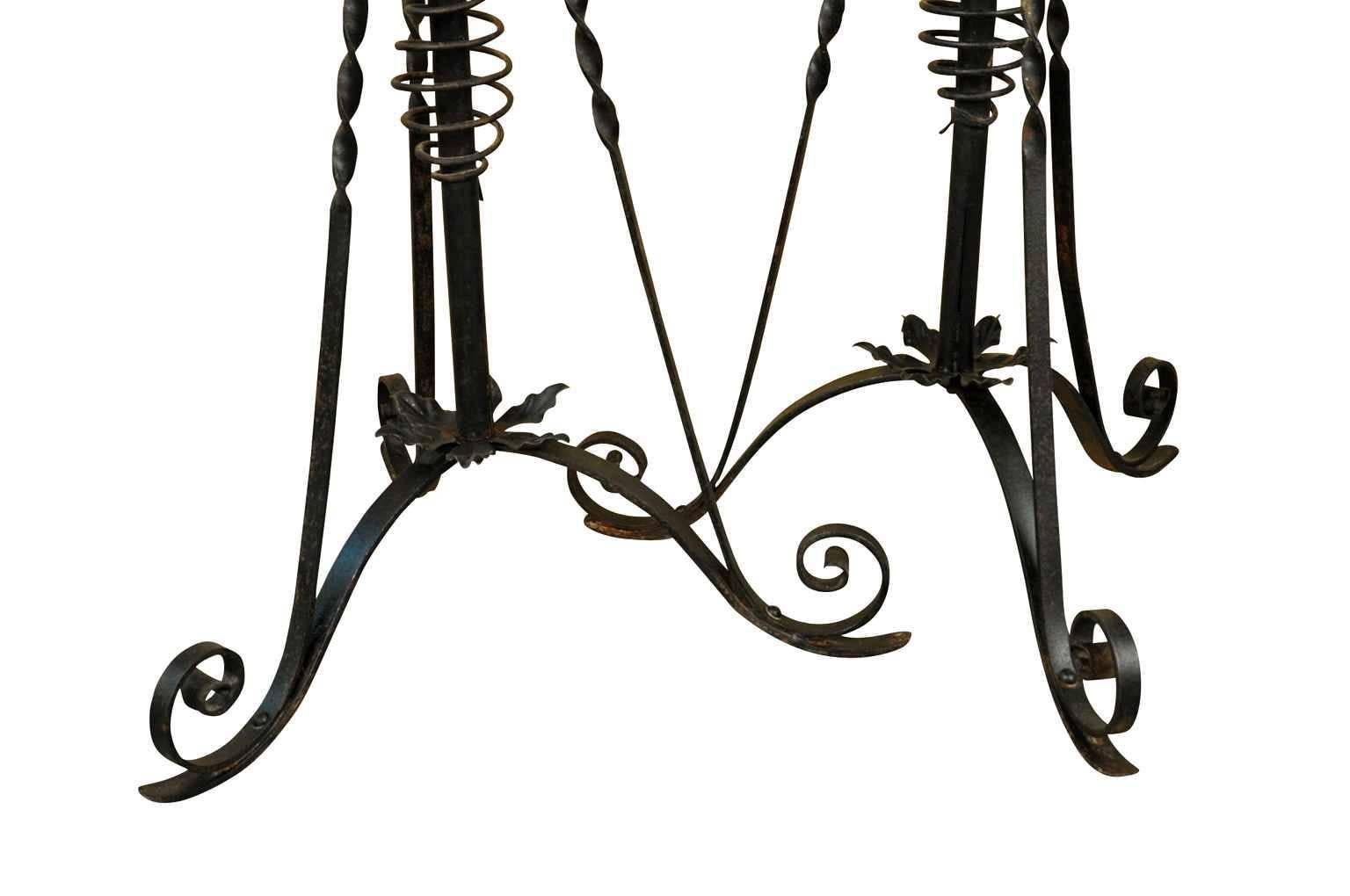 Pair of French 19th Century Iron Torcheres, Floor Standing Candelabras 2