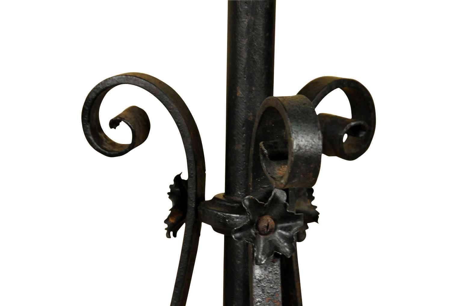 Pair of French 19th Century Iron Torcheres, Floor Standing Candelabras 3