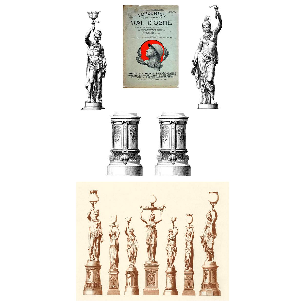 Coppia di torce scultura in ferro fuso a grandezza naturale del XIX secolo, Val d'Osne in vendita 13
