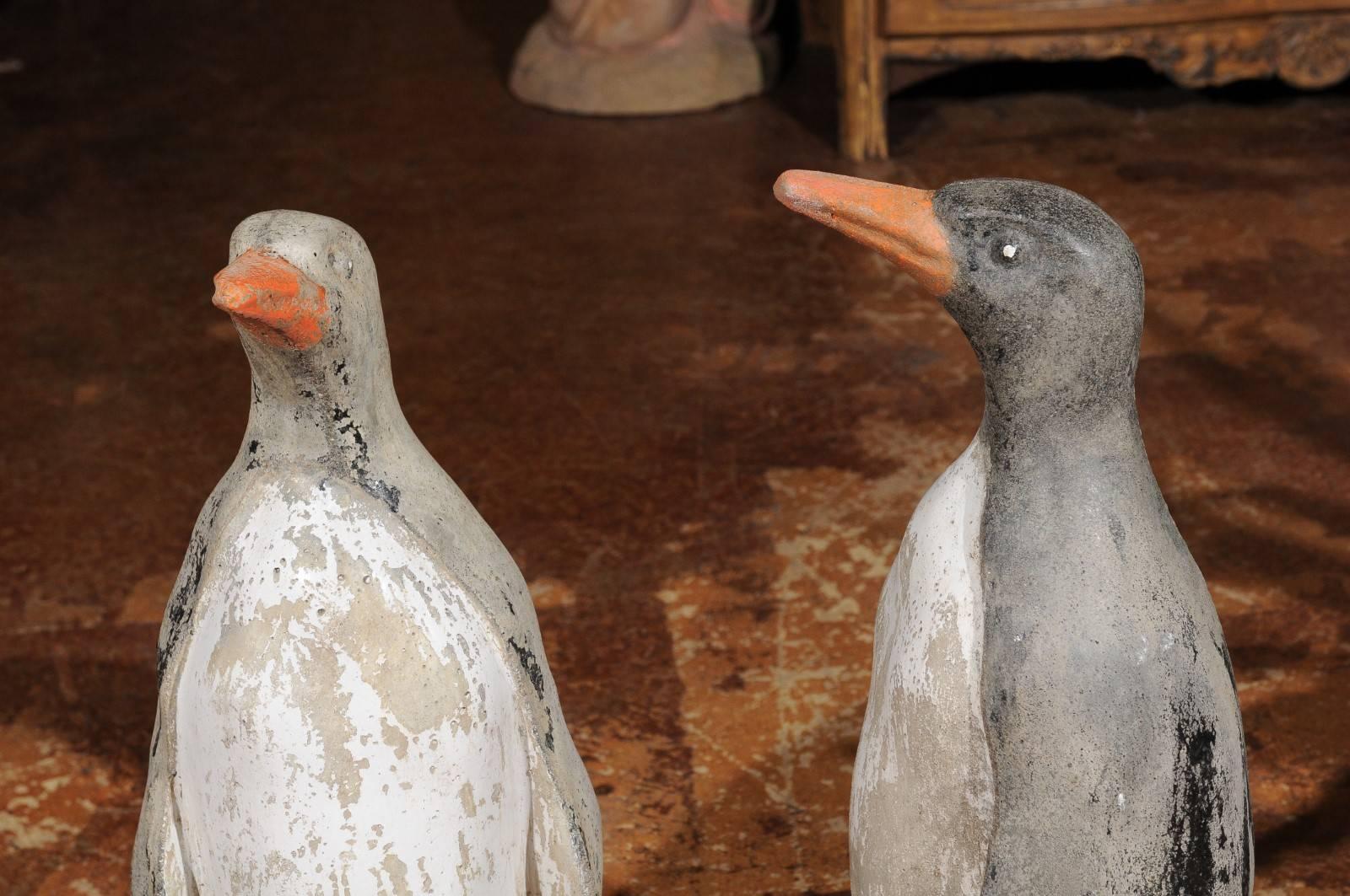 Pair of French 19th Century Lifesize Penguin Sculptures with Weathered Finish 4