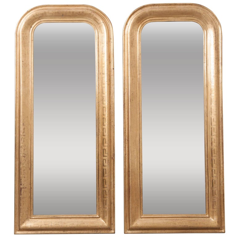 Pair of French 19th Century Louis Philippe Gold Gilt Mirrors at 1stDibs