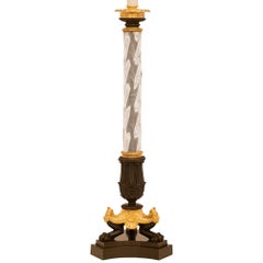 Pair Of French 19th Century Louis Philippe Period Crystal Candlestick Lamps