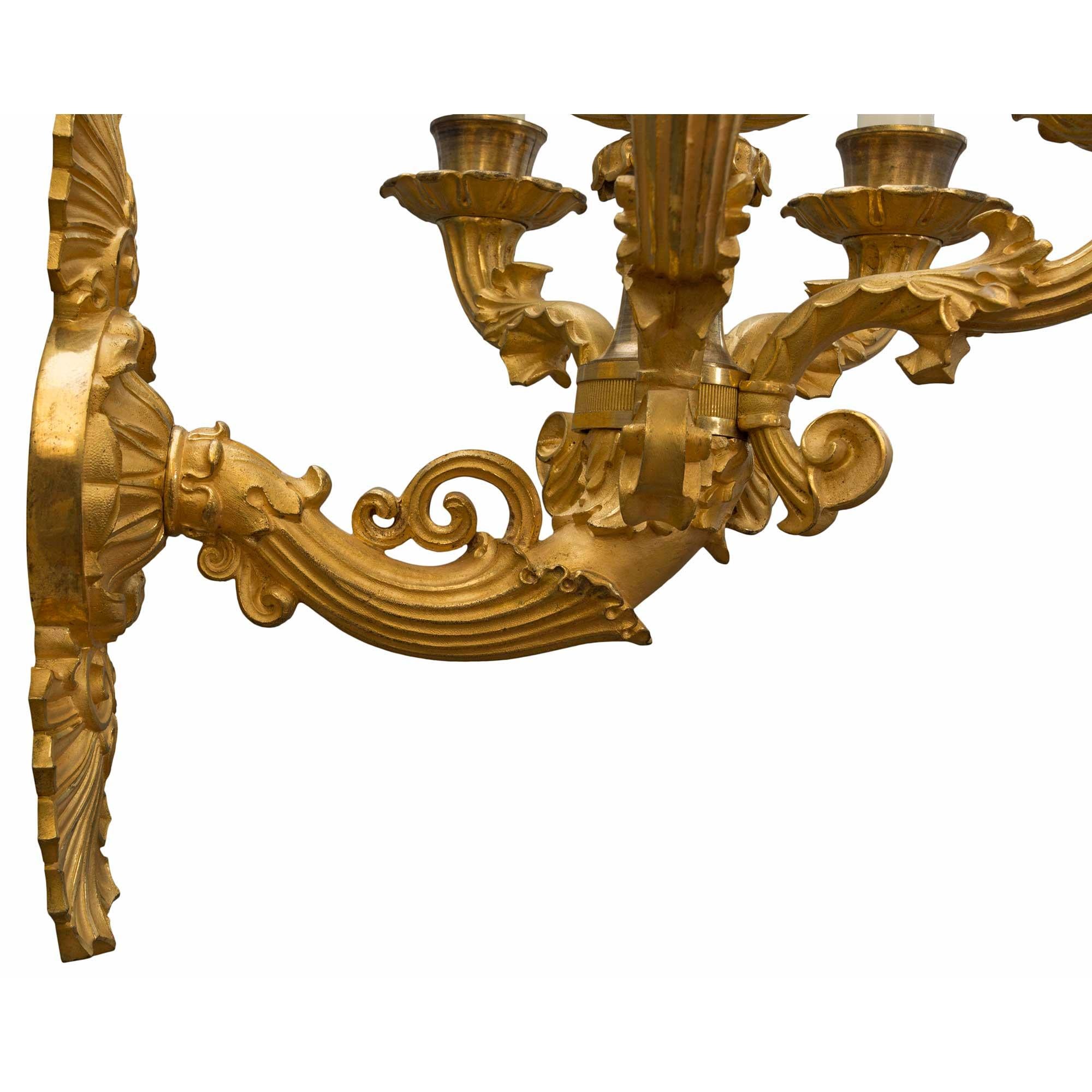 Pair of French 19th Century Louis Philippe St. Ormolu Sconces For Sale 4