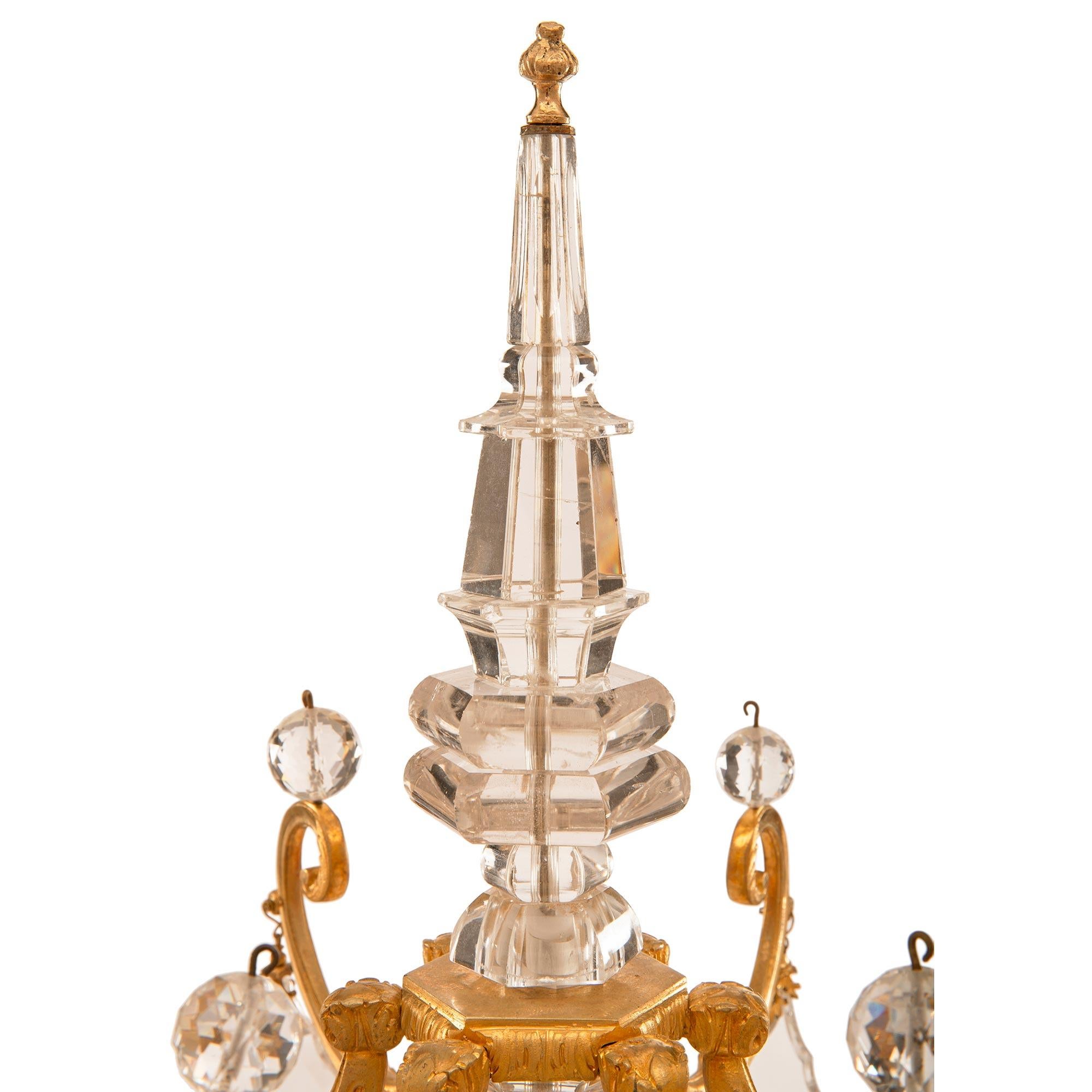 Francese Coppia di candelabri francesi del XIX secolo St. Louis Crystal e Ormolu in vendita
