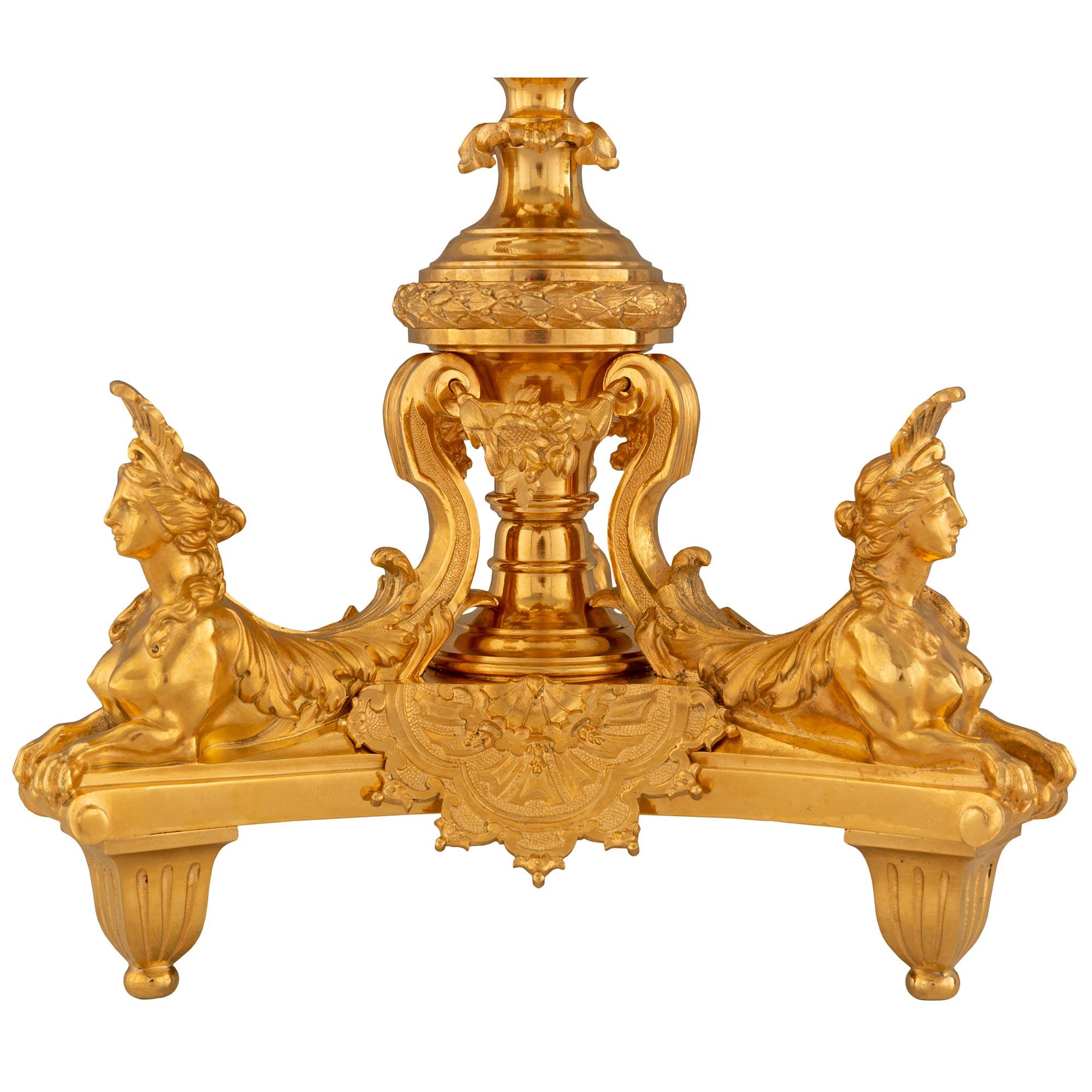 Pair of French 19th Century Louis XIV St. Ormolu Candelabras For Sale 4