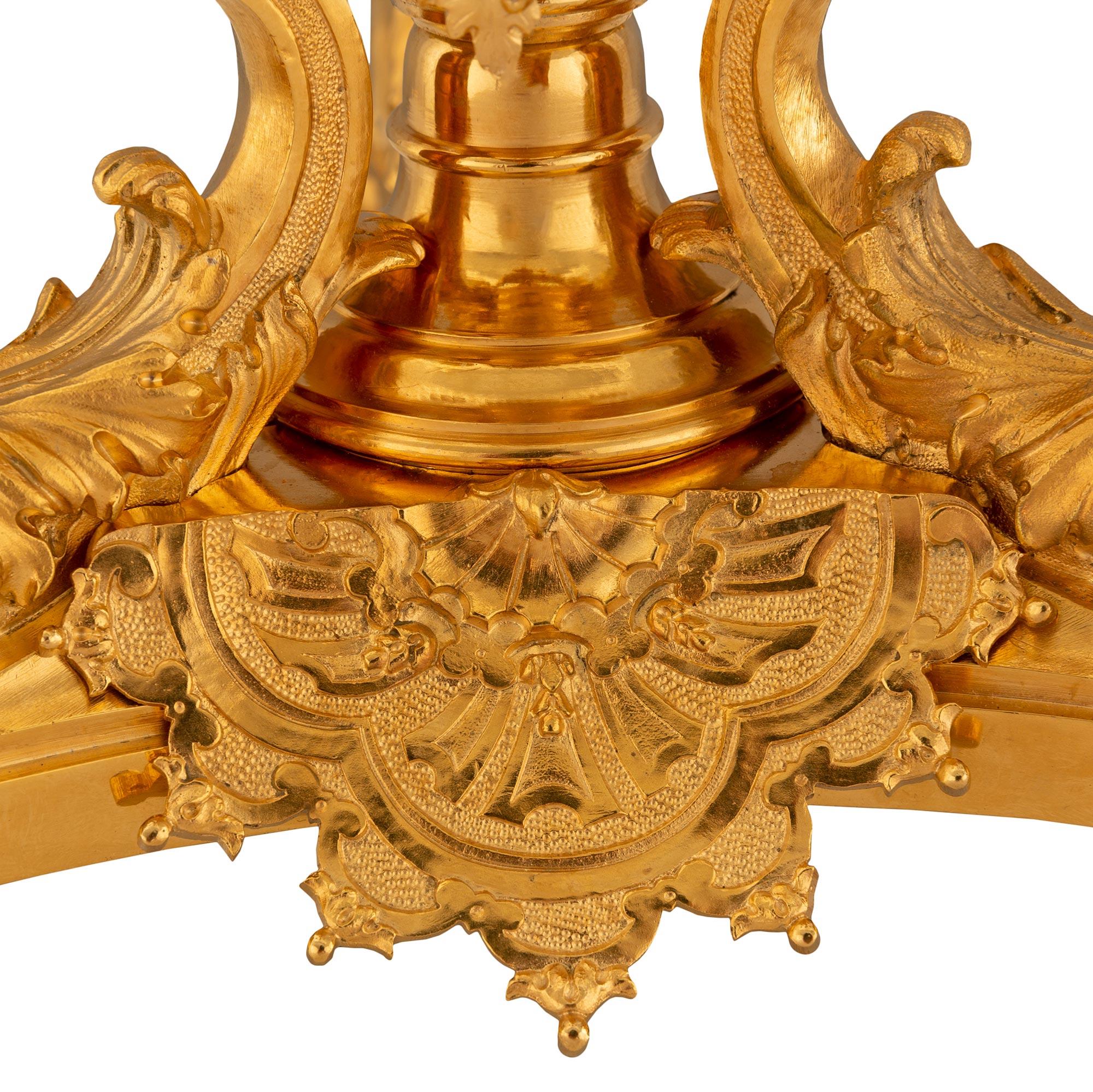 Pair of French 19th Century Louis XIV St. Ormolu Candelabras For Sale 5