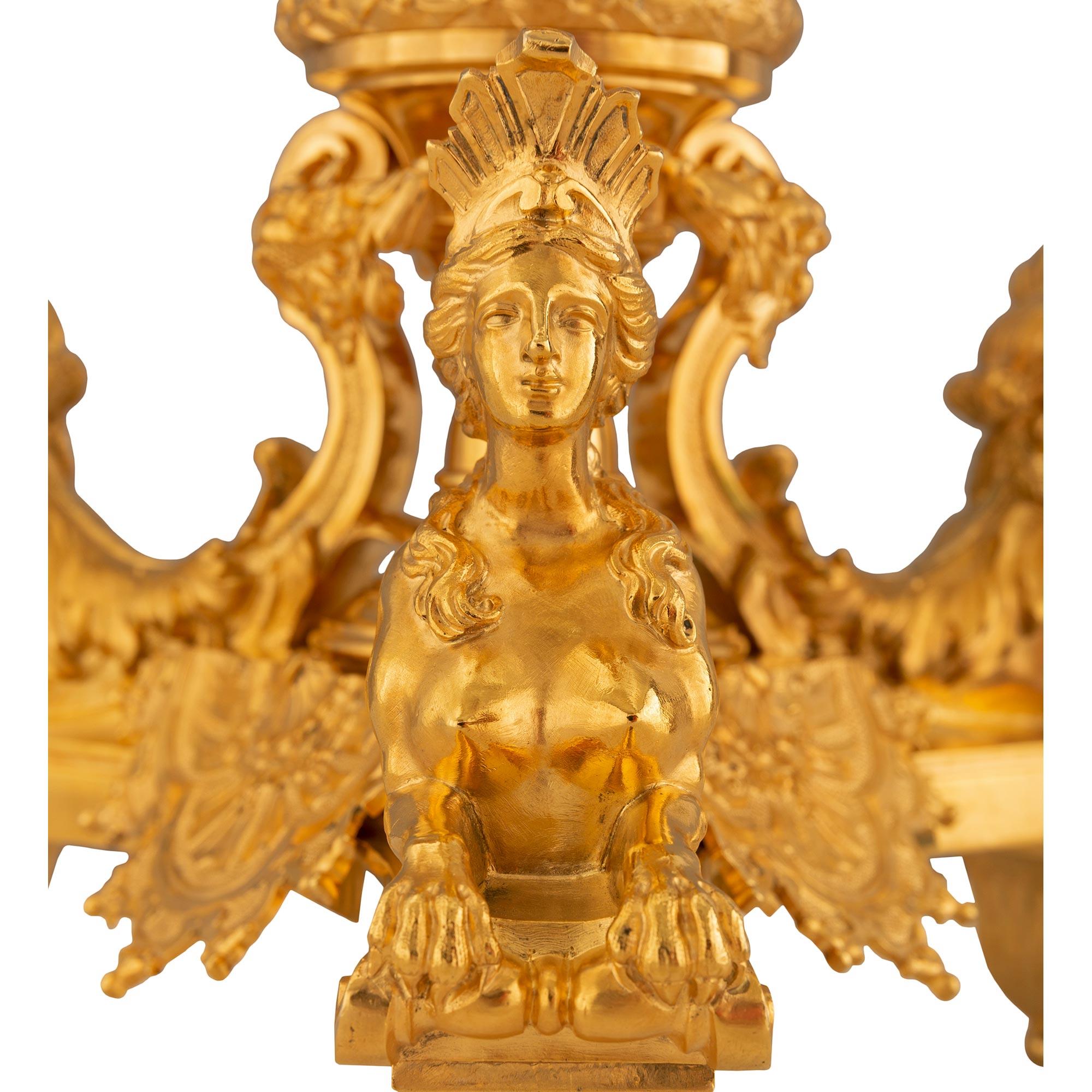 Pair of French 19th Century Louis XIV St. Ormolu Candelabras For Sale 6