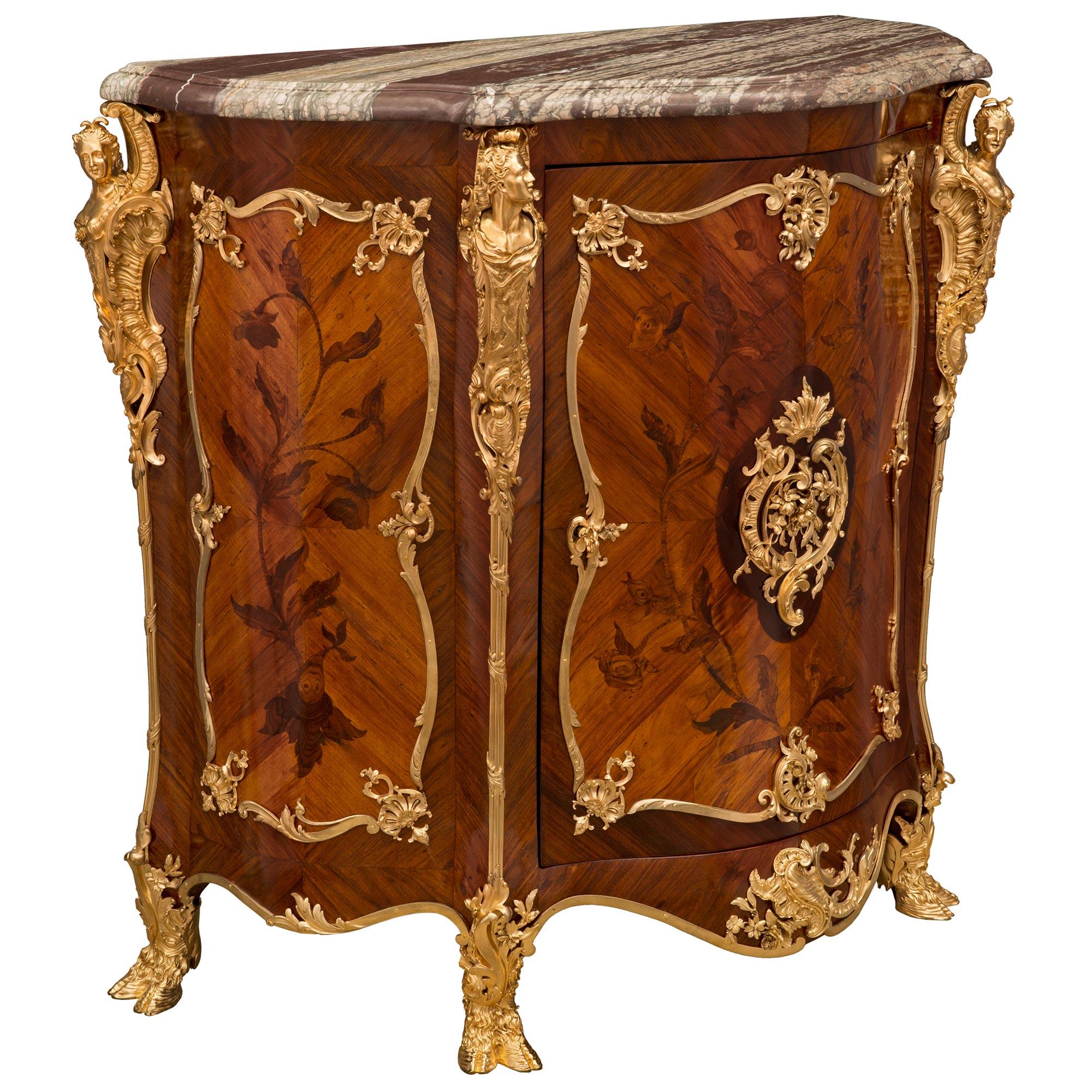 Belle Époque Pair of French 19th Century Louis XV St. Cabinets Attributed to Joseph Zwiener
