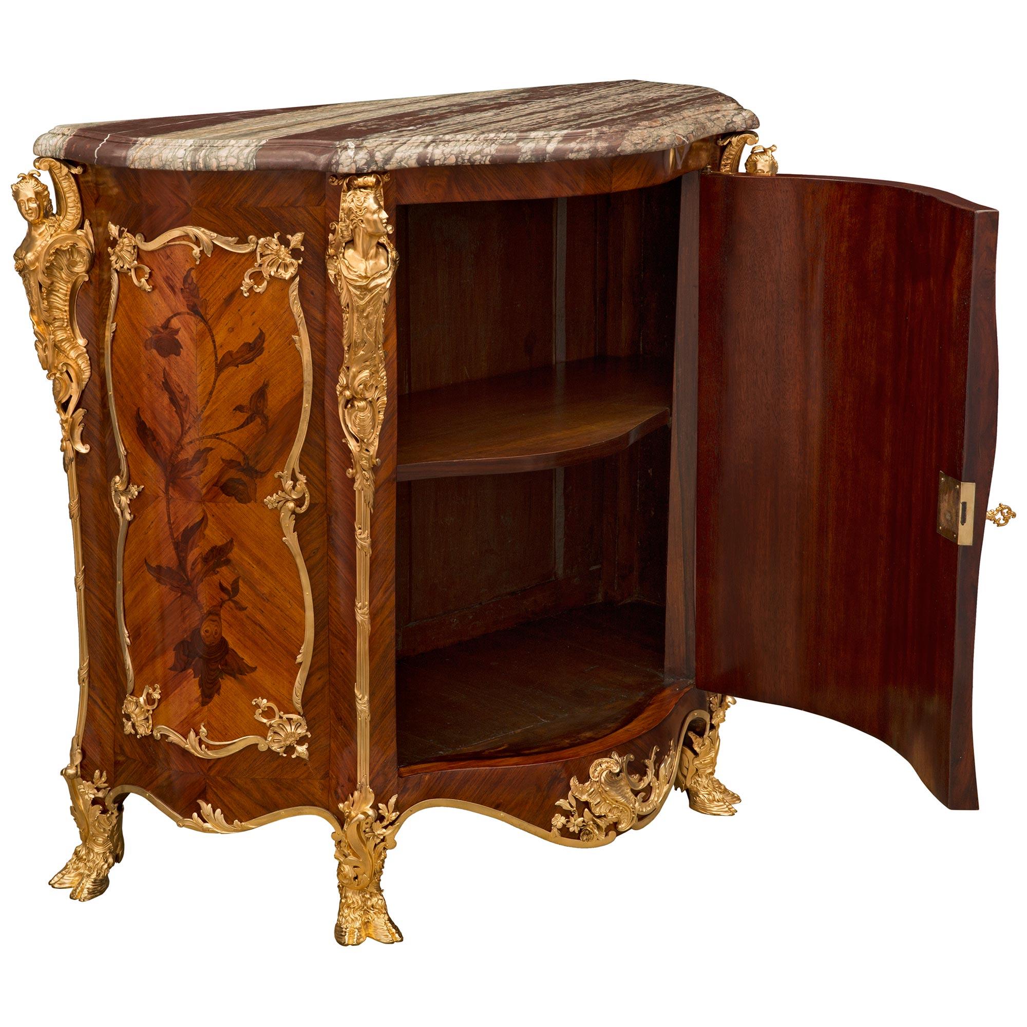 Pair of French 19th Century Louis XV St. Cabinets Attributed to Joseph Zwiener In Good Condition In West Palm Beach, FL