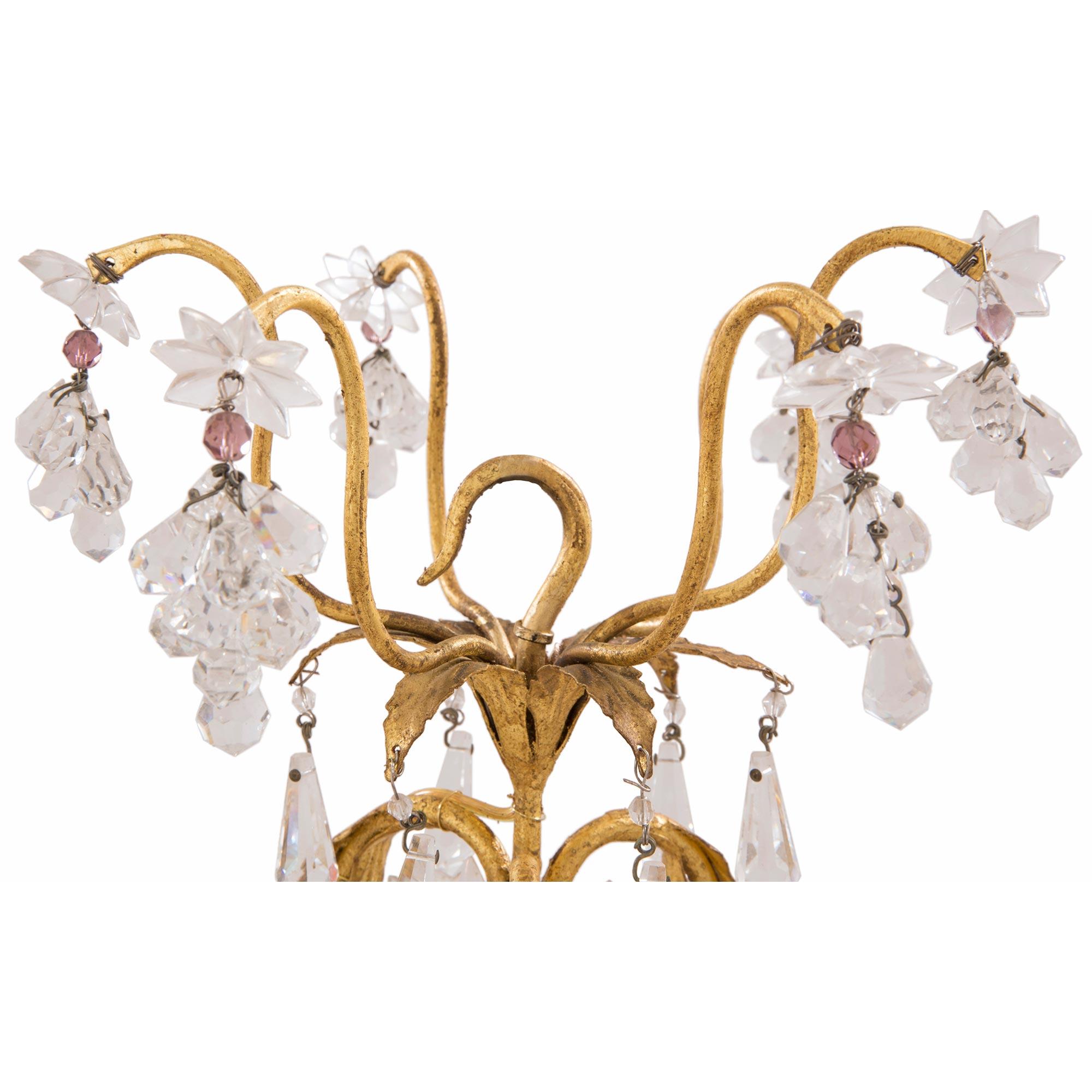 Pair of French 19th Century Louis XV St. Chandeliers Attributed to Maison Baguès In Good Condition For Sale In West Palm Beach, FL