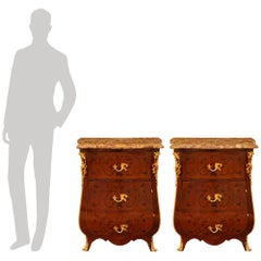 Pair of French 19th century Louis XV st. Kingwood and Tulipwood Chests