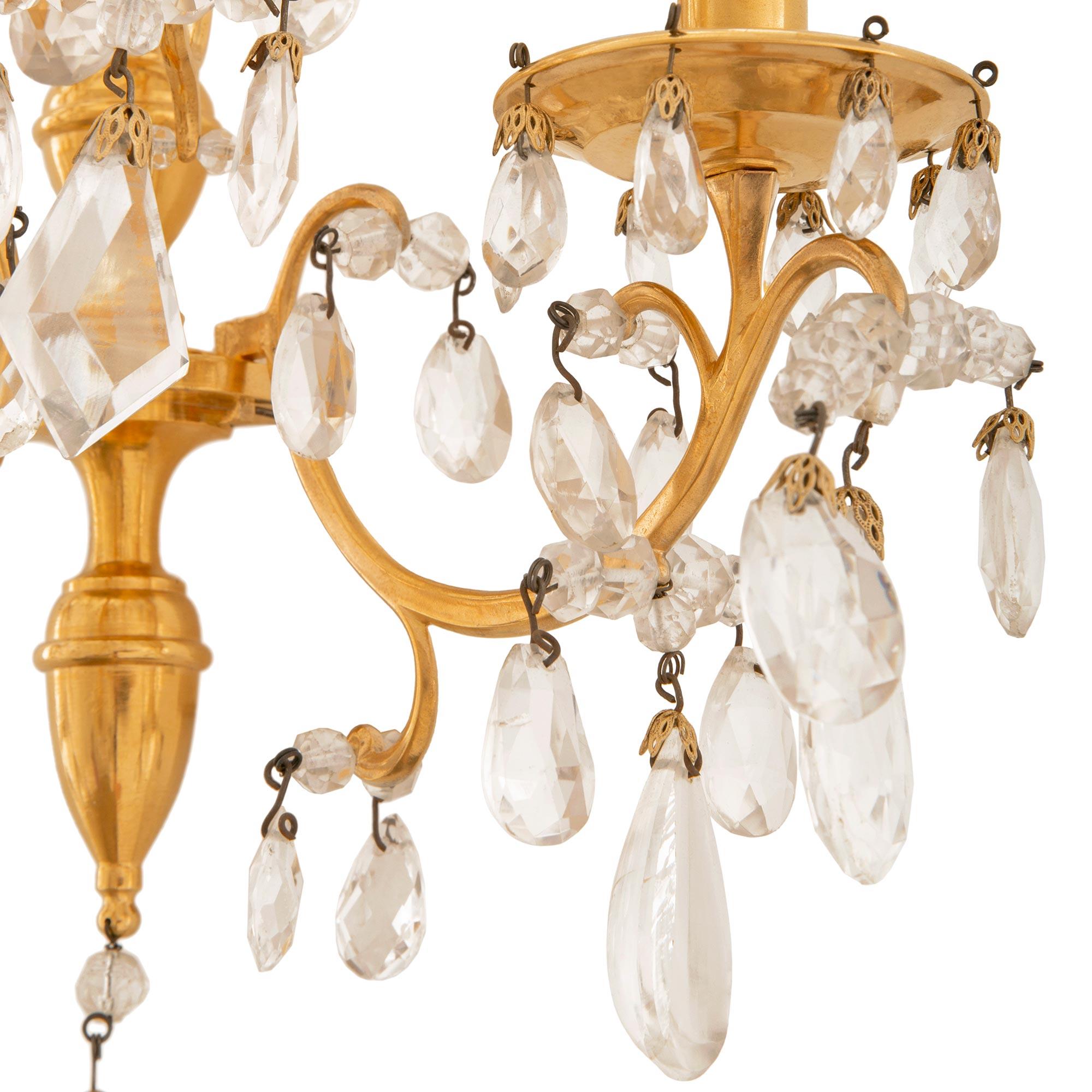 pair of French 19th century Louis XV st. Ormolu, Amethyst, and Crystal sconces For Sale 3