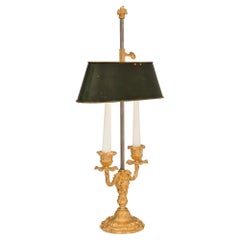 Pair of French 19th Century Louis XV St. Ormolu and Tole Bouillotte Lamps