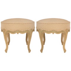 Pair of French 19th Century Louis XV St. Patinated Stools