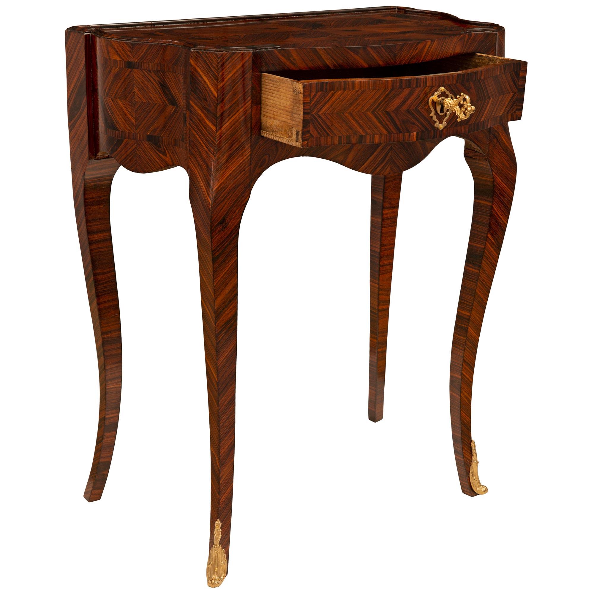 Pair Of Italian 19th Century Genovese St. Rosewood And Ormolu Side Tables In Good Condition For Sale In West Palm Beach, FL