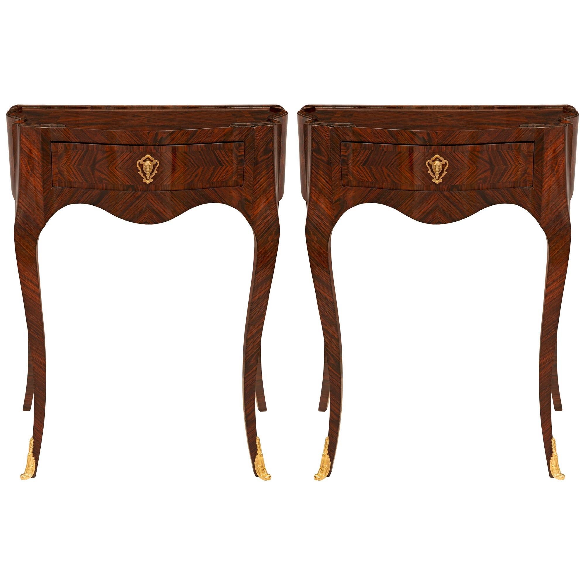 Pair Of Italian 19th Century Genovese St. Rosewood And Ormolu Side Tables For Sale 5
