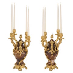 Pair of French 19th Century Louis XV Style Candelabras, Signed F. Linke