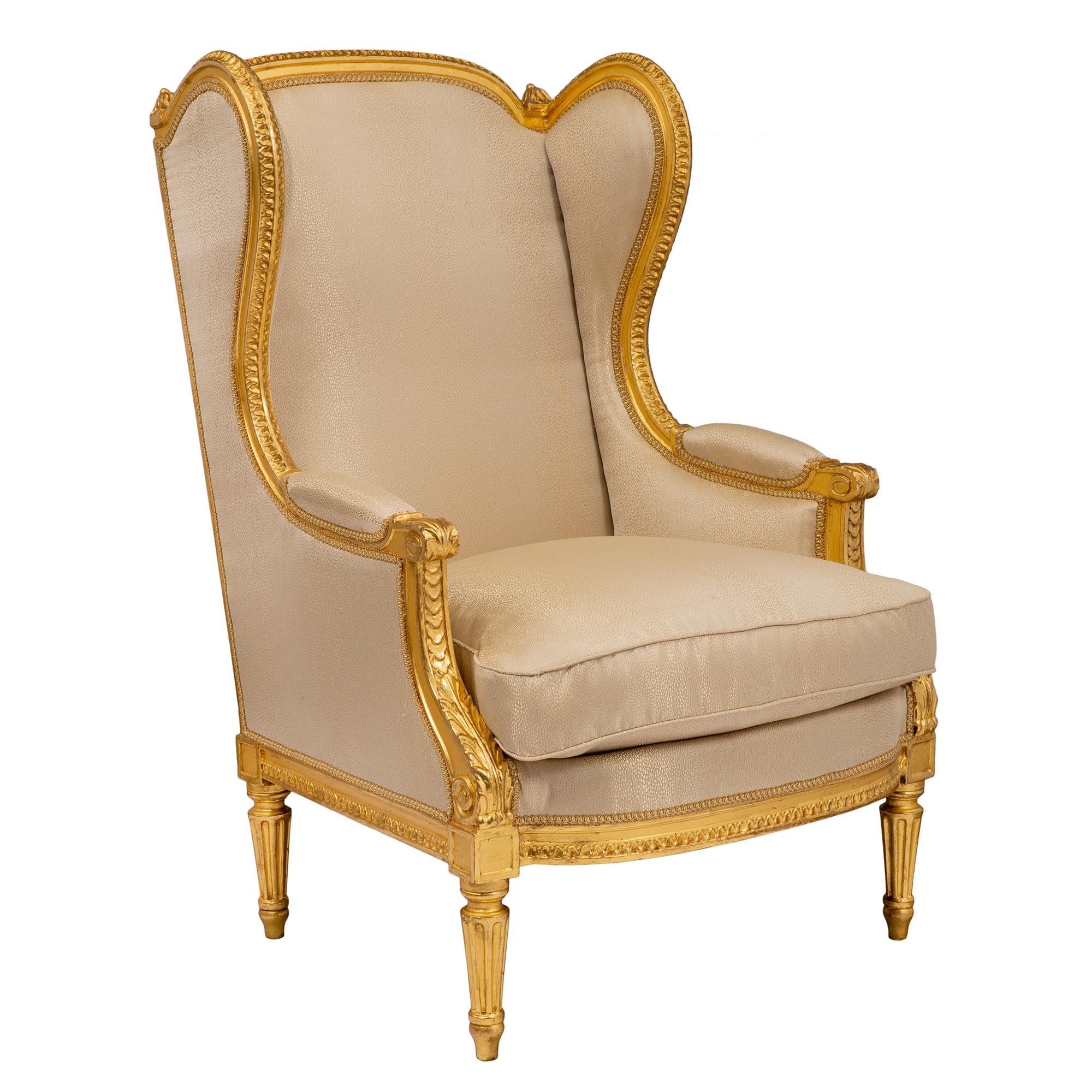 A handsome pair of French mid 19th century Louis XV st. giltwood 