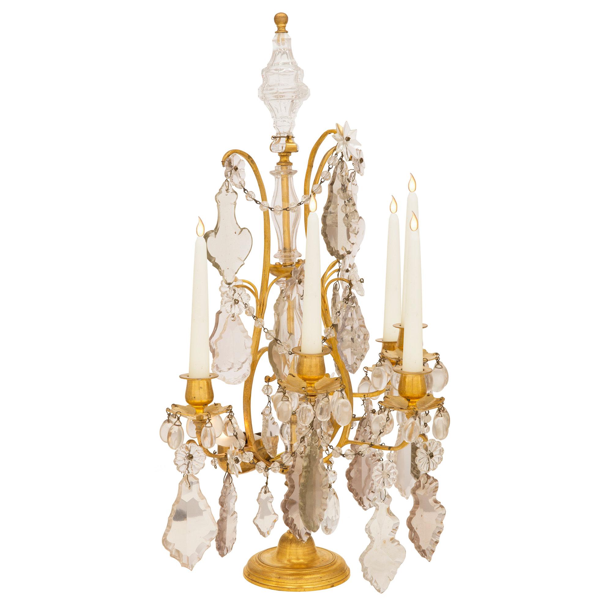 Pair of French 19th Century Louis XV Style Girandole Lamps In Good Condition For Sale In West Palm Beach, FL