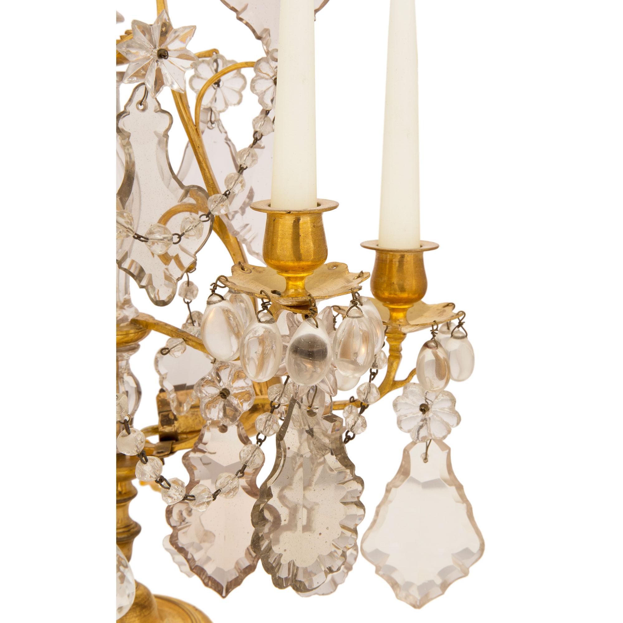 Pair of French 19th Century Louis XV Style Girandole Lamps For Sale 3