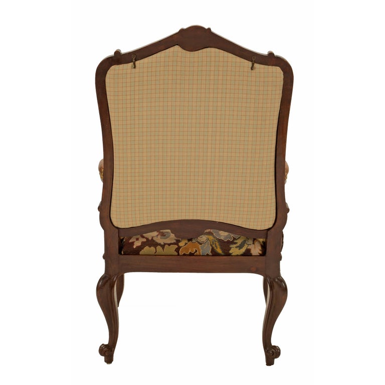 Pair of French 19th Century Louis XV Walnut and Tapestry À Chasis ...