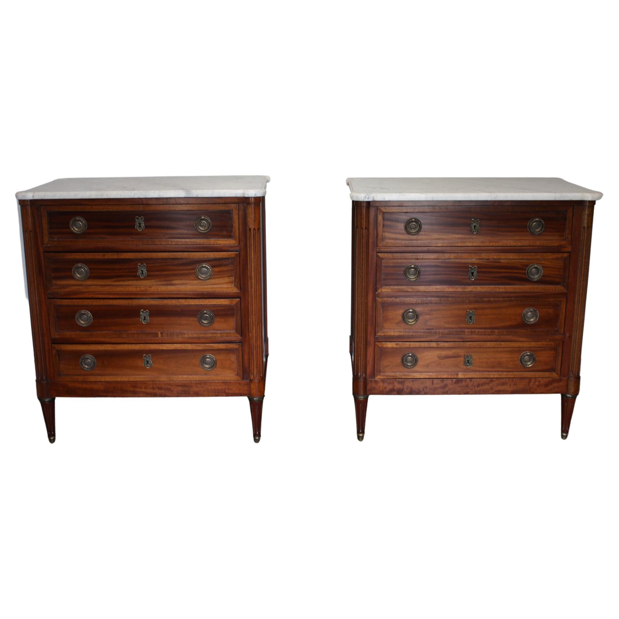 Pair of French 19th Century Louis XVI Commodes