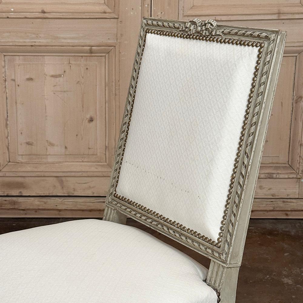 Pair of French 19th Century Louis XVI Painted Chairs For Sale at 1stDibs