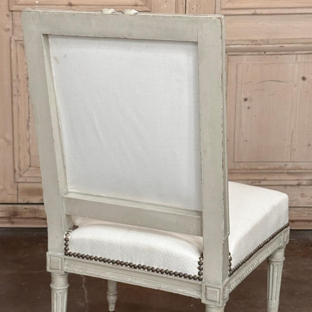 Pair of French 19th Century Louis XVI Painted Chairs For Sale at 1stDibs