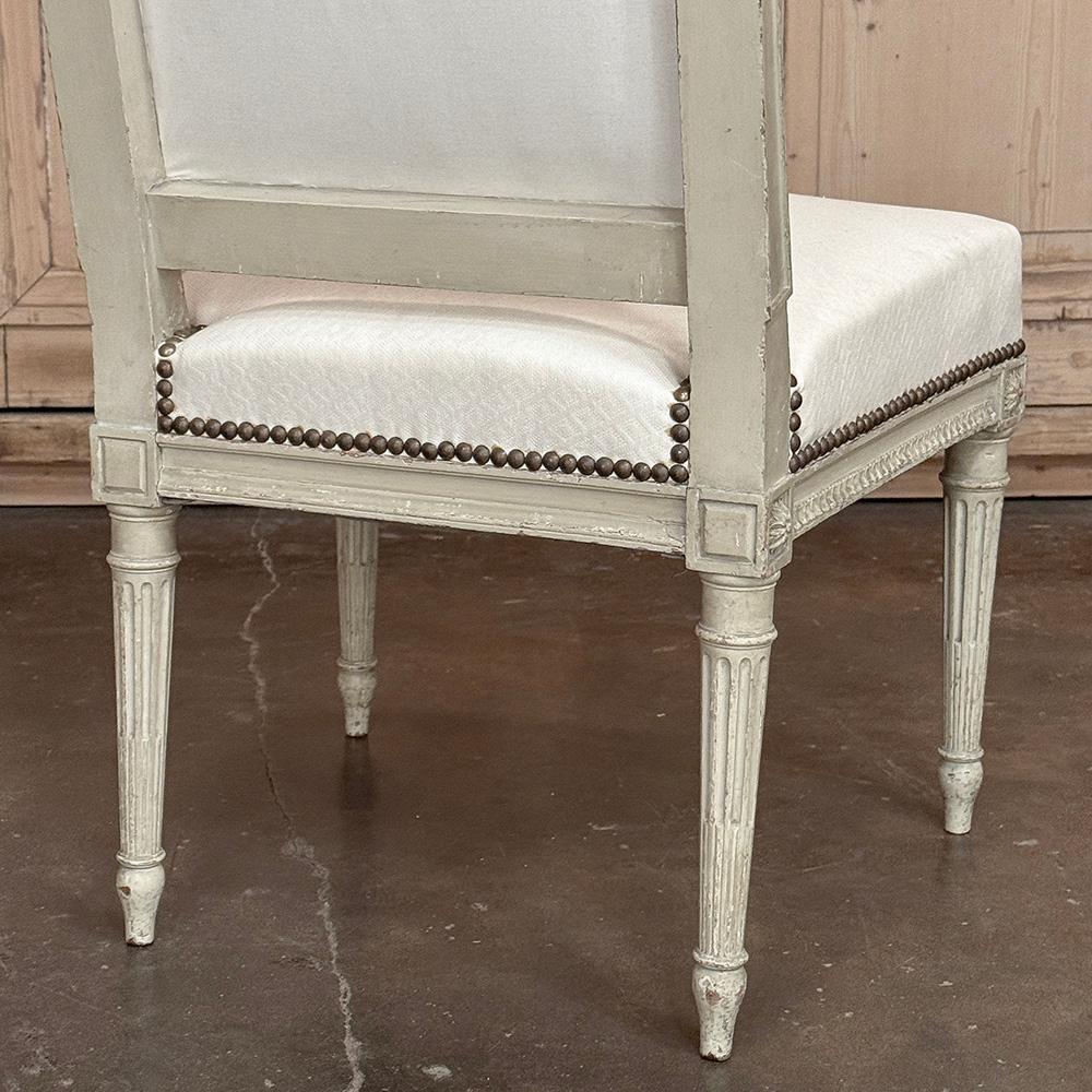Pair of French 19th Century Louis XVI Painted Chairs For Sale at 1stDibs