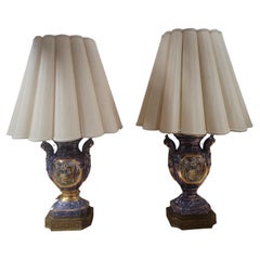 Pair of French 19th Century Louis XVI  Sevres St. Porcelain Lamps