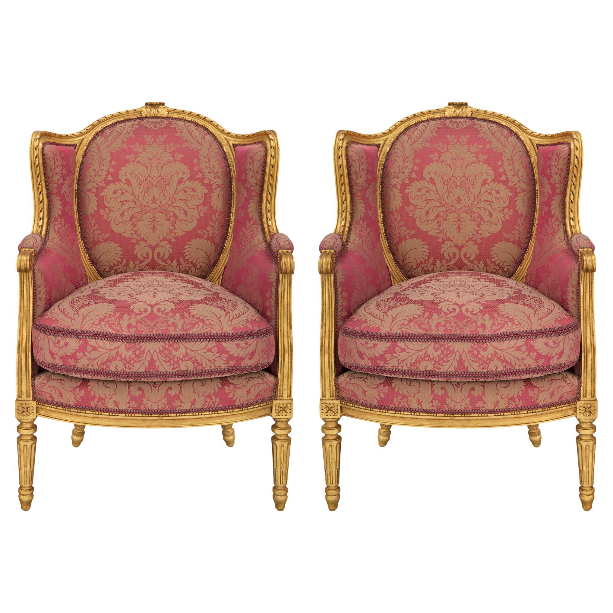 Paar französische Louis-XVI-Sessel des 19. Jahrhunderts im Angebot