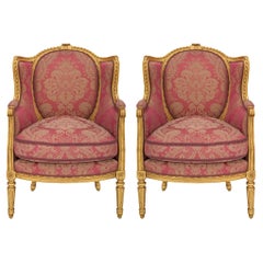 Paire de fauteuils de style Louis XVI du XIXe siècle français