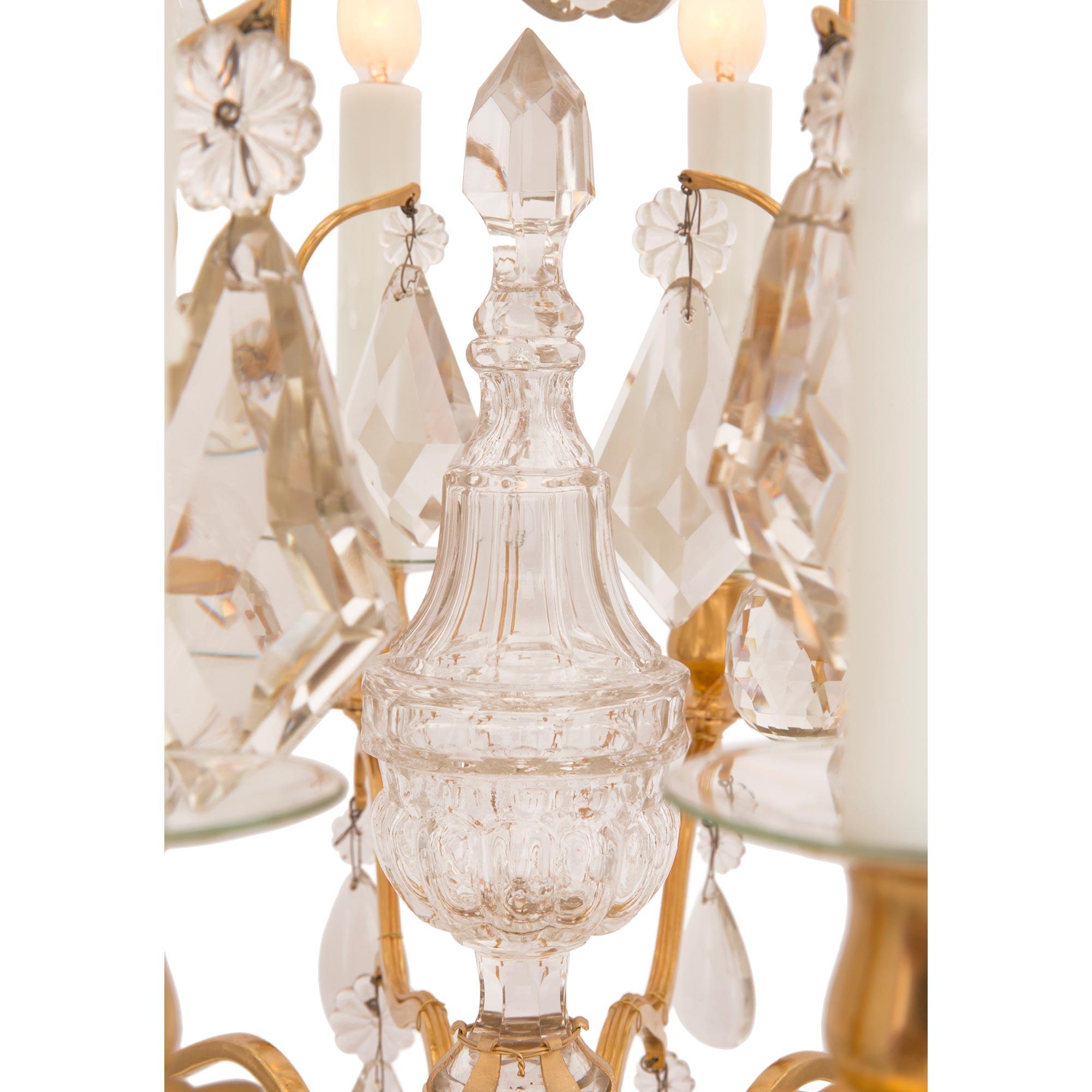 Pareja de lámparas girandole francesas del siglo XIX de estilo Luis XVI Belle Époque Cristal en venta