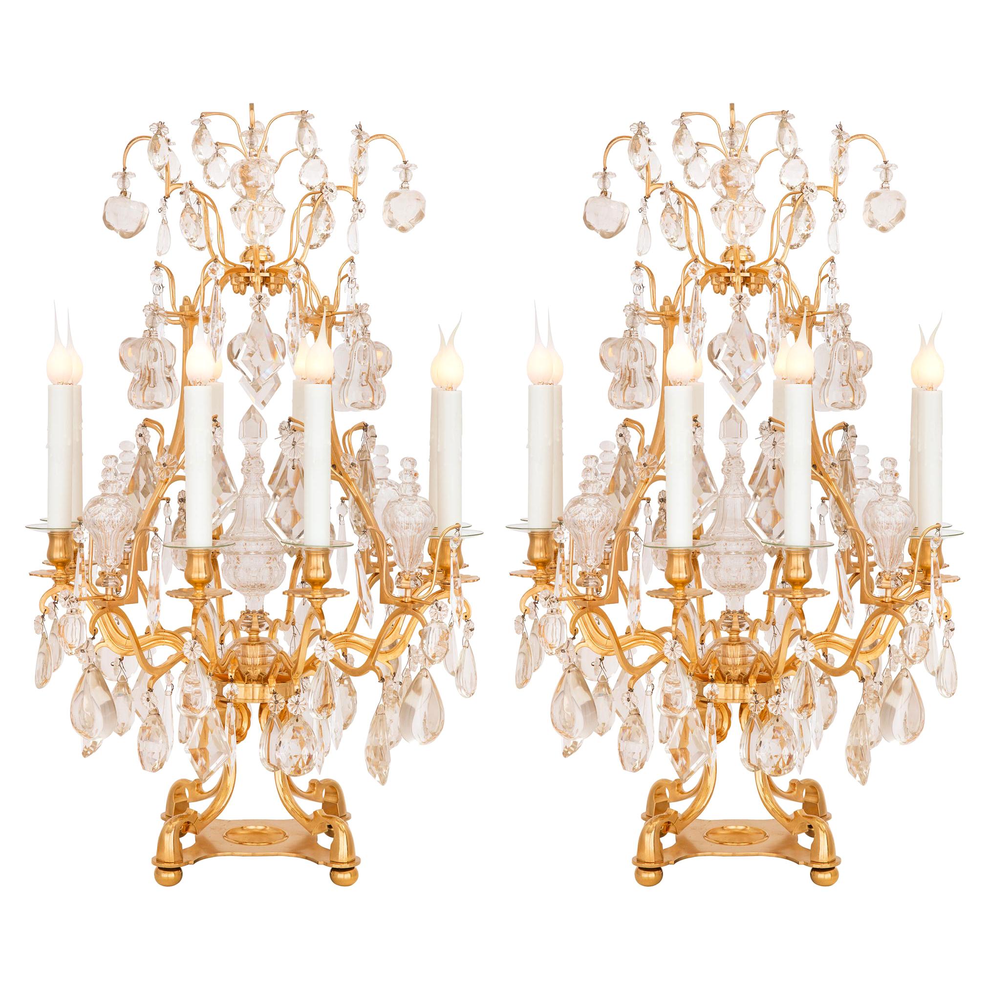 Pair of French 19th Century Louis XVI St. Belle Époque Period Girandole Lamps For Sale