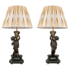 Antique Pair of French 19th Century Louis XVI St. Belle Époque Period Lamps