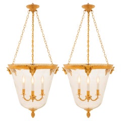 pair of French 19th century Louis XVI st. Belle Époque period Ormolu lanterns