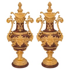 Pair of French 19th Century Louis XVI St. Belle Époque Period Urns