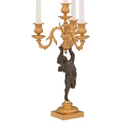 Pair of French 19th Century Louis XVI St. Bronze and Ormolu Candelabras