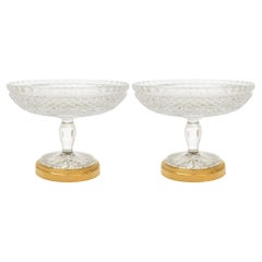 pair of French 19th century Louis XVI st. Crystal and Ormolu tazzas.