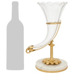 pair of French 19th century Louis XVI st. Crystal, Marble, and Ormolu vases