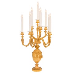 Pair of French 19th Century Louis XVI St. Electrified Ormolu Candelabras