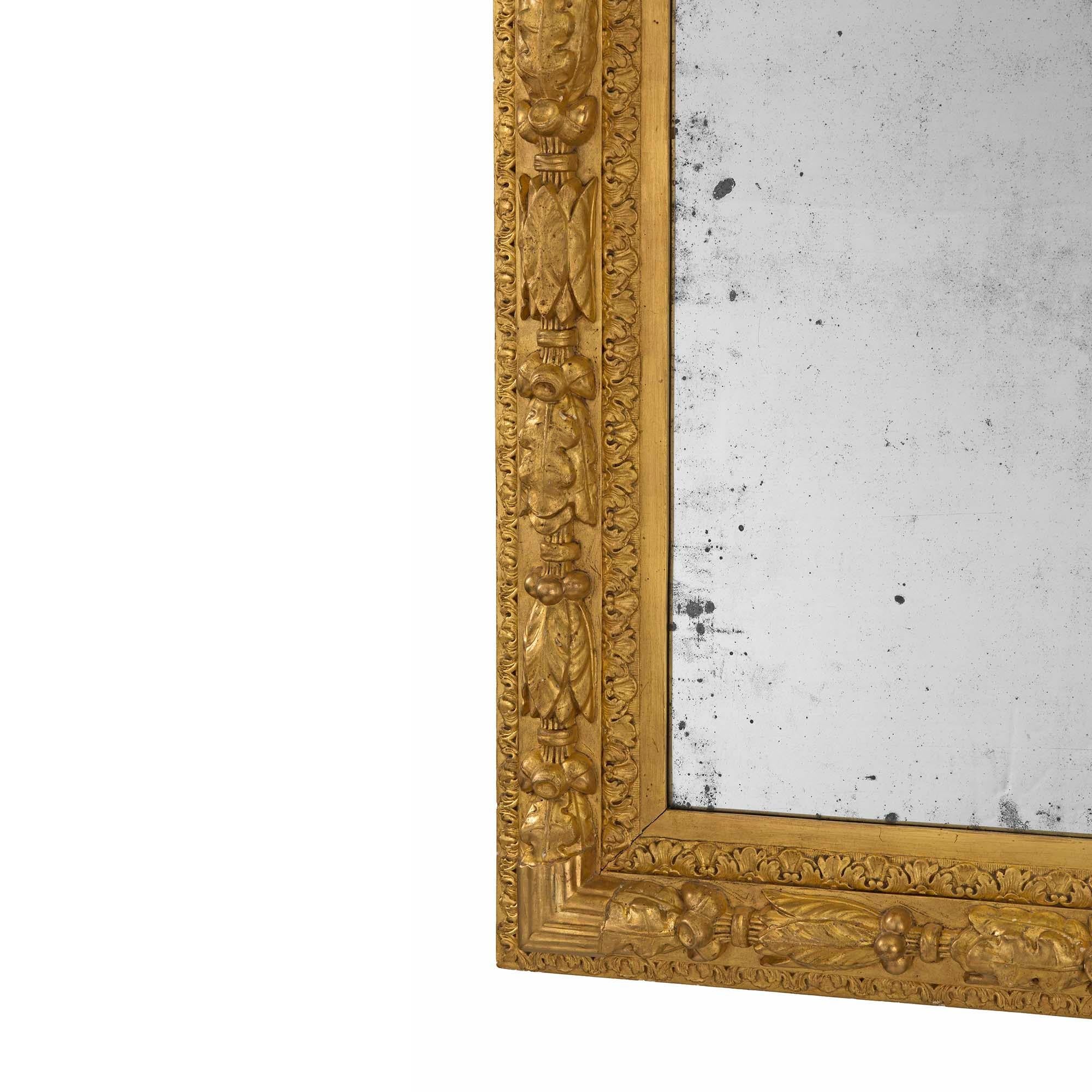 Pair of French 19th Century Louis XVI St. Giltwood Mirrors For Sale 2
