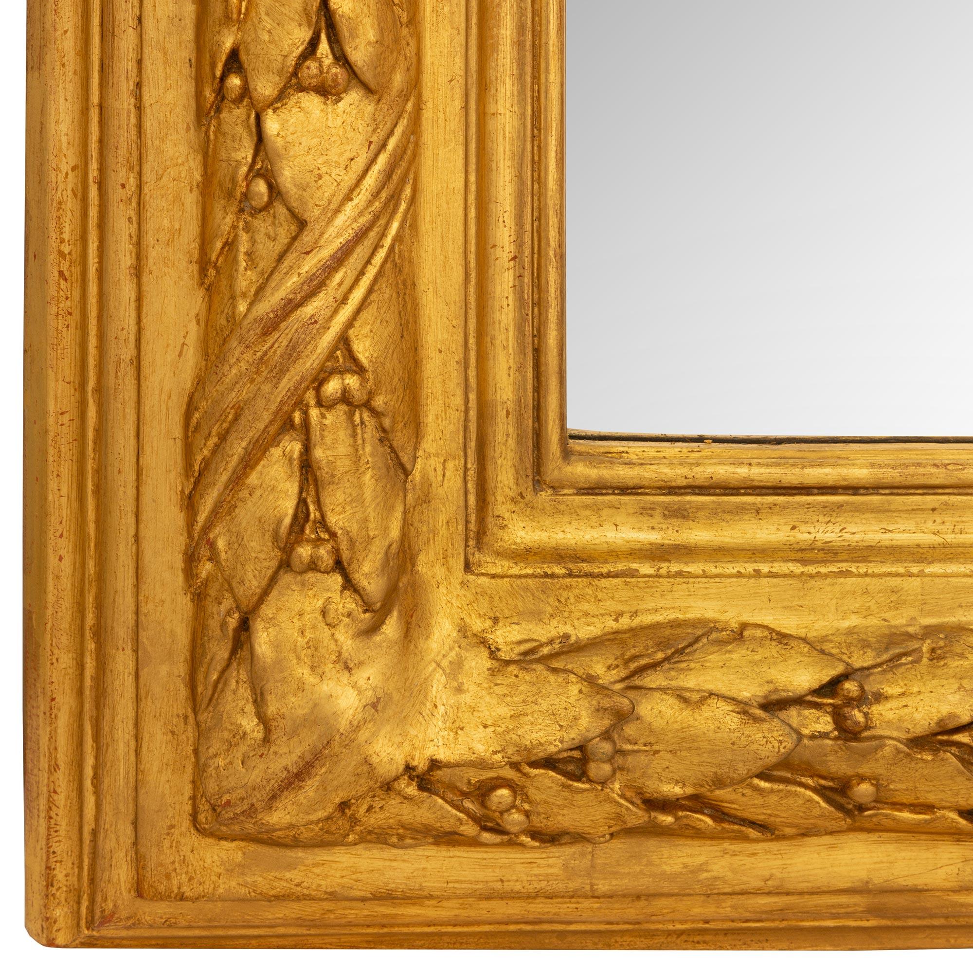 Pair Of French 19th Century Louis XVI St. Giltwood Mirrors For Sale 4