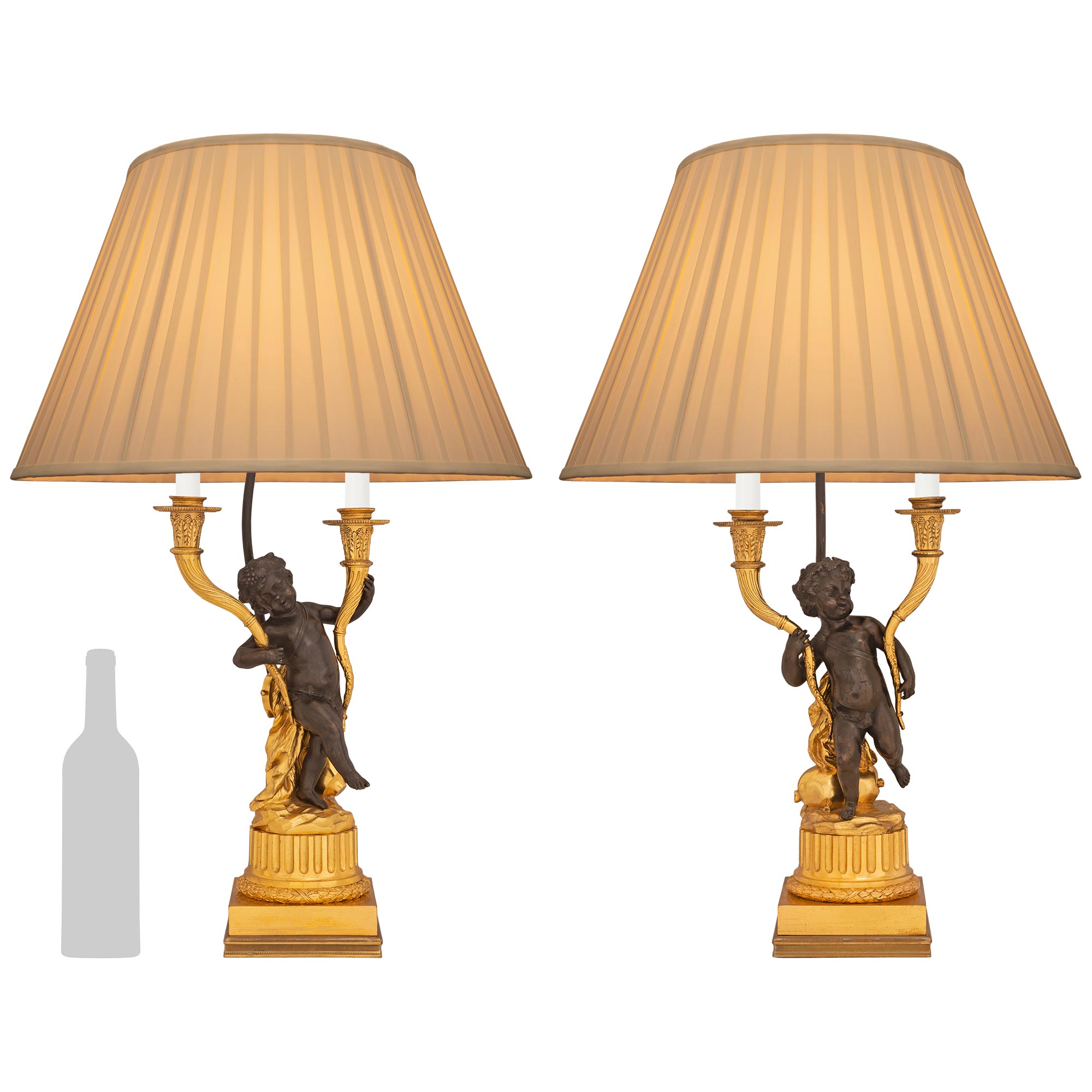 Pair of French 19th Century Louis XVI St. Lamps