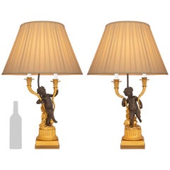 Paar französische Louis-XVI-Lampen des 19. Jahrhunderts